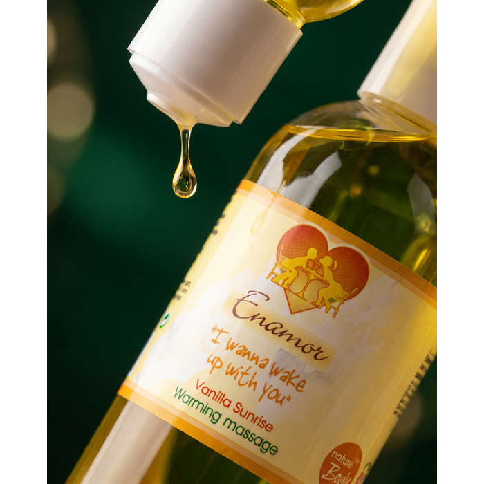 Ulei de masaj si Gel Lubrifiant, Nature Body, cu incalzire Enamore Vanilla Sunrise, 100 ml